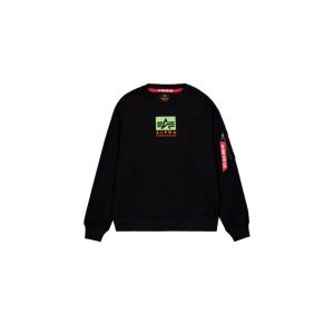 ALPHA SATIN LOGO SWEATER